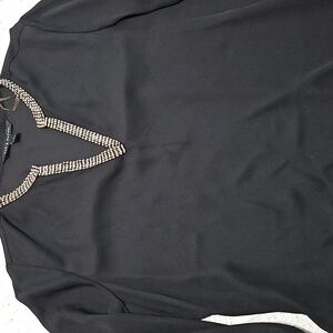 Zac & Rachel Black Blouse with Beaded Neckline